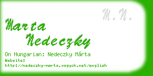 marta nedeczky business card